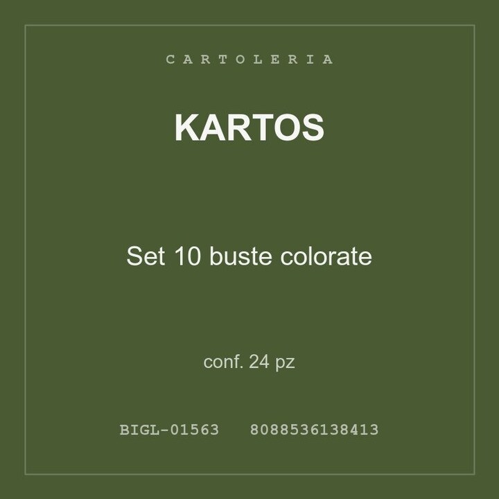 Kartos Set 10 buste colorate — conf. 24 pz