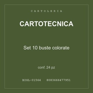 Cartotecnica Set 10 buste colorate — conf. 24 pz