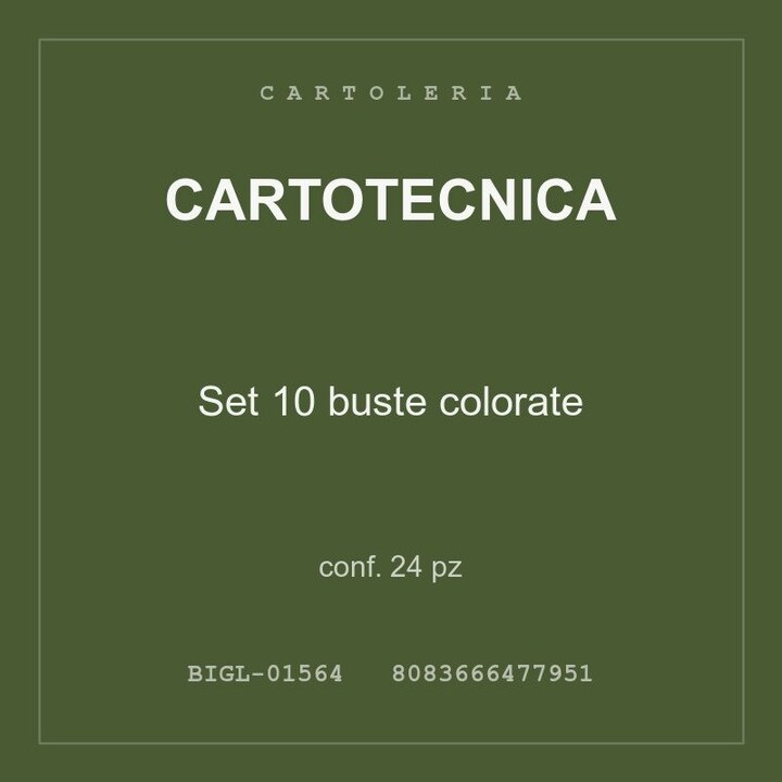 Cartotecnica Set 10 buste colorate — conf. 24 pz