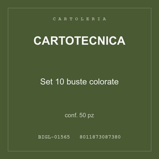 Cartotecnica Set 10 buste colorate — conf. 25 pz