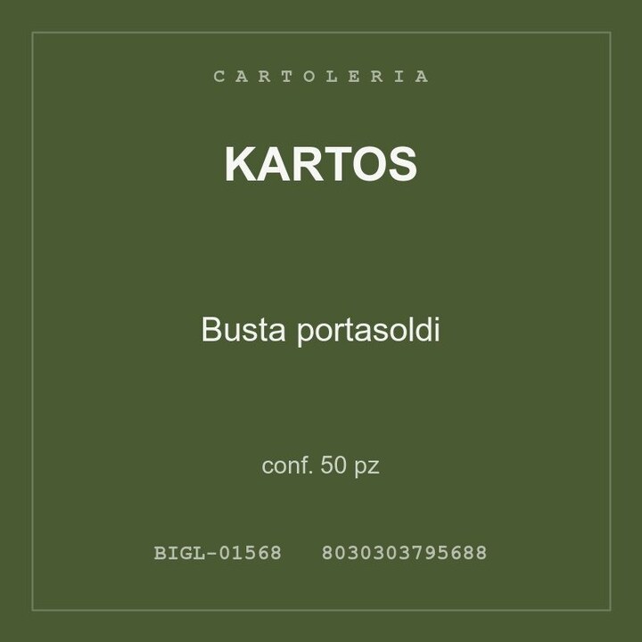 Kartos Busta portasoldi — conf. 50 pz