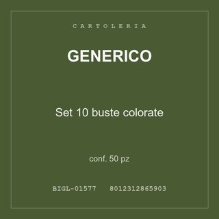 Generico Set 10 buste colorate — conf. 50 pz