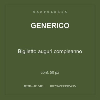 Generico Biglietto auguri compleanno — conf. 25 pz