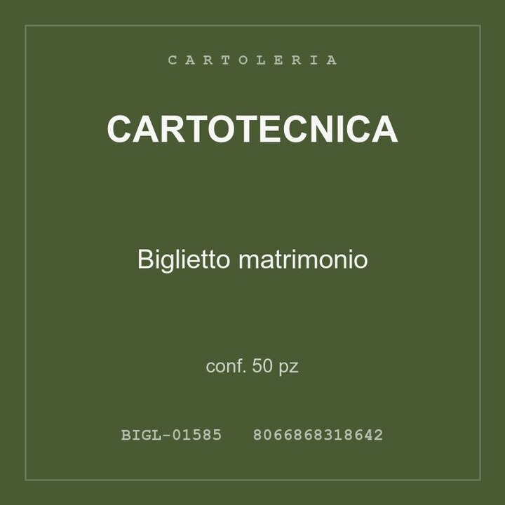 Cartotecnica Biglietto matrimonio — conf. 25 pz