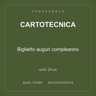 Cartotecnica Biglietto auguri compleanno — conf. 24 pz