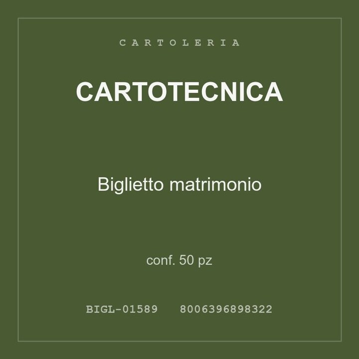 Cartotecnica Biglietto matrimonio — conf. 100 pz