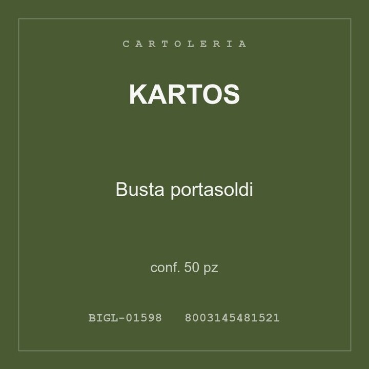 Kartos Busta portasoldi — conf. 25 pz