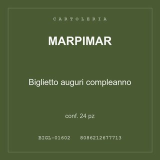 Marpimar Biglietto auguri compleanno — conf. 12 pz