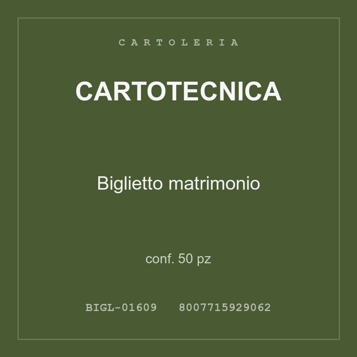 Cartotecnica Biglietto matrimonio — conf. 12 pz