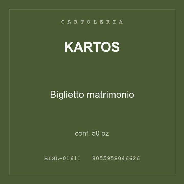 Kartos Biglietto matrimonio — conf. 25 pz