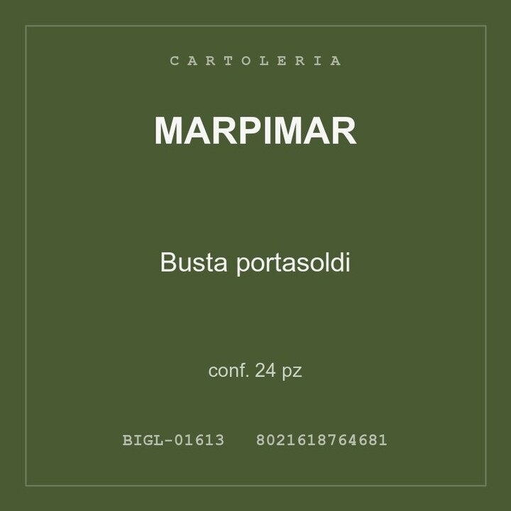 Marpimar Busta portasoldi — conf. 70 pz