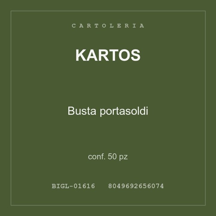 Kartos Busta portasoldi — conf. 100 pz