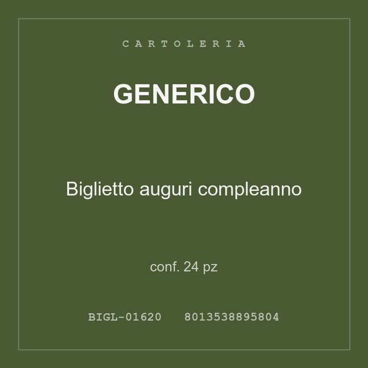 Generico Biglietto auguri compleanno — conf. 70 pz