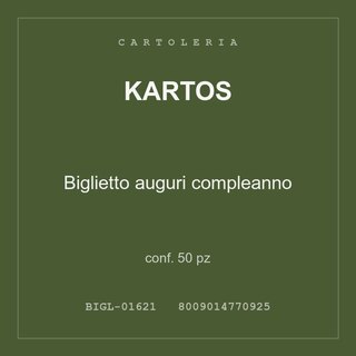 Kartos Biglietto auguri compleanno — conf. 25 pz