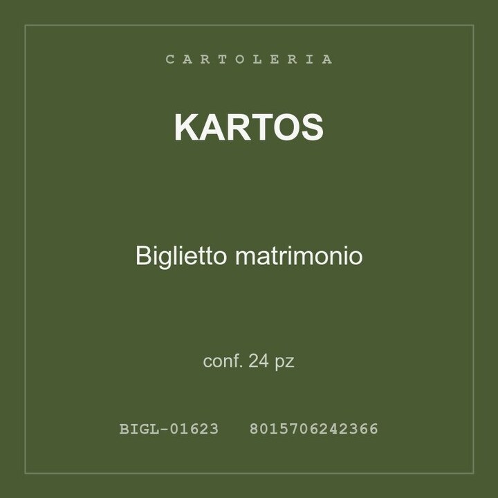 Kartos Biglietto matrimonio — conf. 70 pz