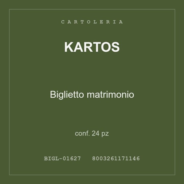Kartos Biglietto matrimonio — conf. 6 pz