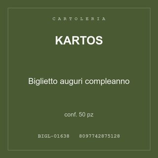 Kartos Biglietto auguri compleanno — conf. 100 pz