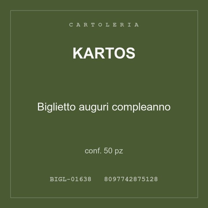 Kartos Biglietto auguri compleanno — conf. 100 pz
