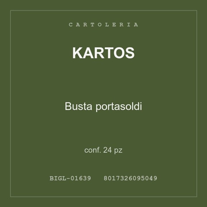 Kartos Busta portasoldi — conf. 12 pz