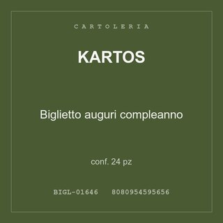 Kartos Biglietto auguri compleanno — conf. 12 pz