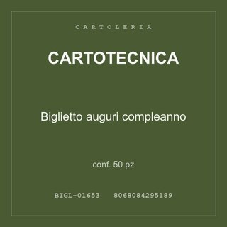 Cartotecnica Biglietto auguri compleanno — conf. 25 pz