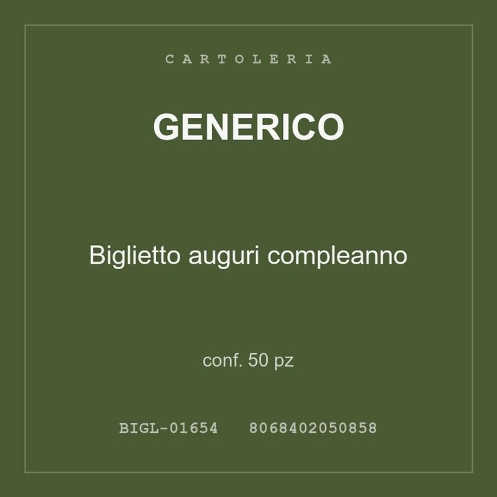 Generico Biglietto auguri compleanno — conf. 100 pz