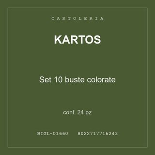 Kartos Set 10 buste colorate — conf. 12 pz