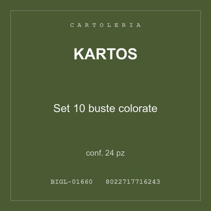 Kartos Set 10 buste colorate — conf. 12 pz