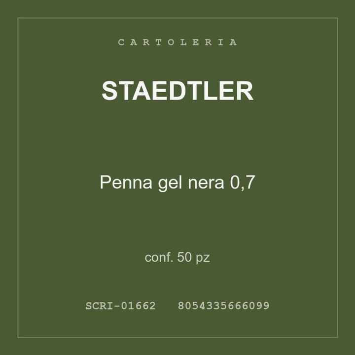 Staedtler Penna gel nera 0,7 — conf. 50 pz