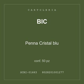 BIC Penna Cristal blu — conf. 50 pz