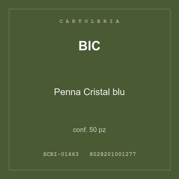 BIC Penna Cristal blu — conf. 50 pz