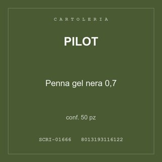 Pilot Penna gel nera 0,7 — conf. 50 pz