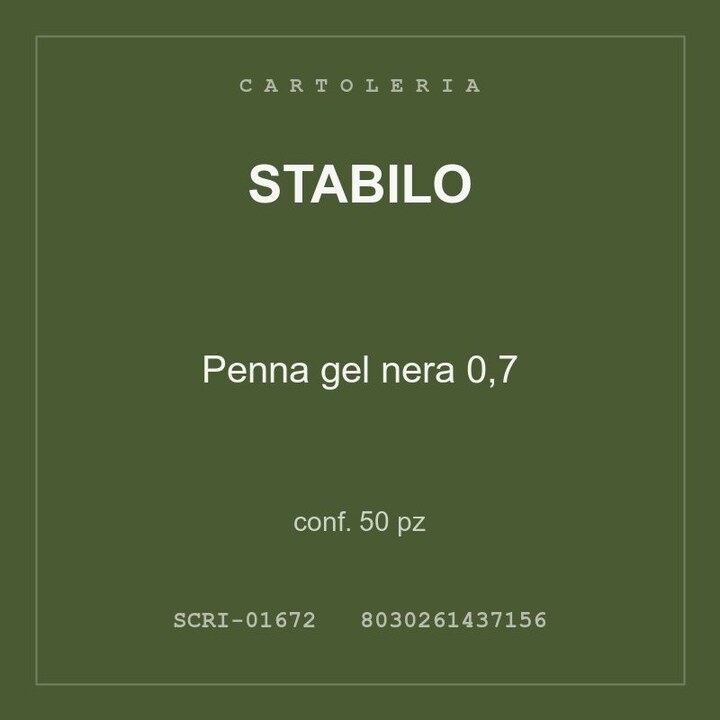 Stabilo Penna gel nera 0,7 — conf. 25 pz