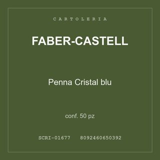 Faber-Castell Penna Cristal blu — conf. 50 pz