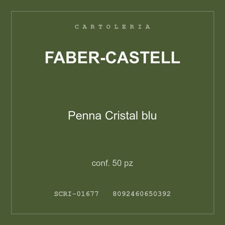 Faber-Castell Penna Cristal blu — conf. 50 pz