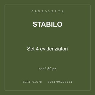 Stabilo Set 4 evidenziatori — conf. 50 pz