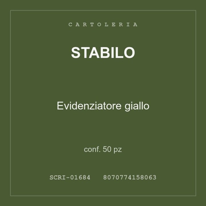 Stabilo Evidenziatore giallo — conf. 50 pz
