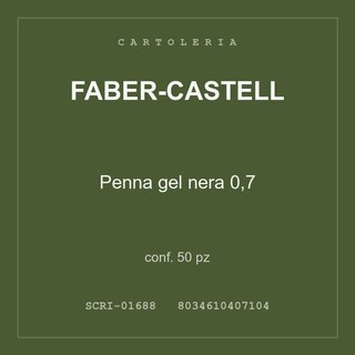 Faber-Castell Penna gel nera 0,7 — conf. 50 pz