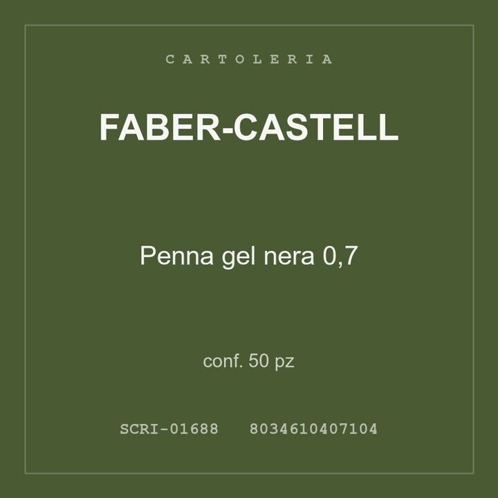 Faber-Castell Penna gel nera 0,7 — conf. 50 pz