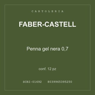 Faber-Castell Penna gel nera 0,7 — conf. 12 pz