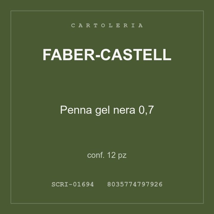 Faber-Castell Penna gel nera 0,7 — conf. 6 pz