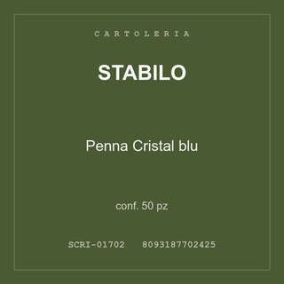 Stabilo Penna Cristal blu — conf. 50 pz