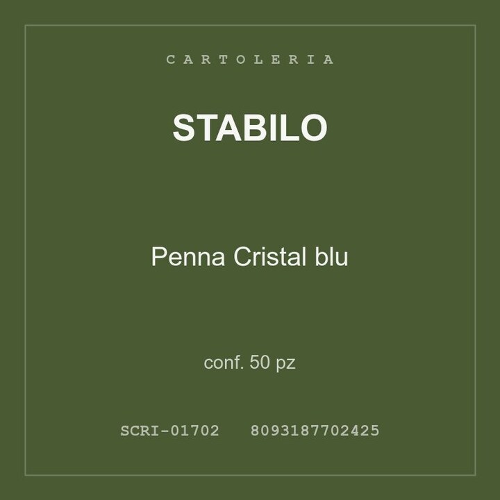 Stabilo Penna Cristal blu — conf. 50 pz