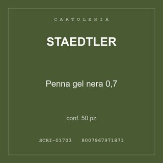 Staedtler Penna gel nera 0,7 — conf. 25 pz