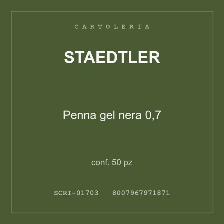 Staedtler Penna gel nera 0,7 — conf. 25 pz