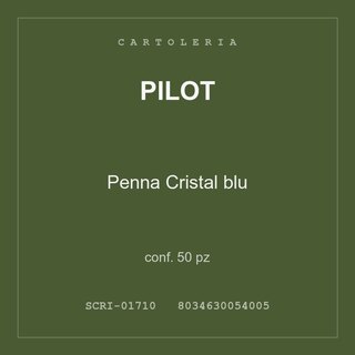 Pilot Penna Cristal blu — conf. 50 pz