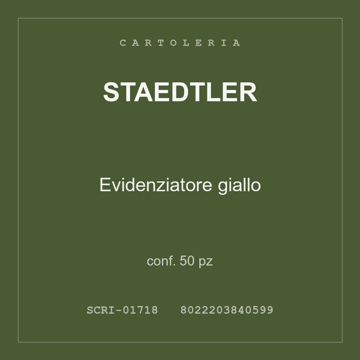 Staedtler Evidenziatore giallo — conf. 150 pz
