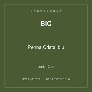 BIC Penna Cristal blu — conf. 12 pz