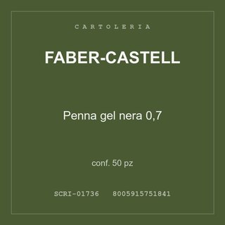Faber-Castell Penna gel nera 0,7 — conf. 100 pz