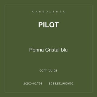 Pilot Penna Cristal blu — conf. 25 pz